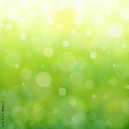Abstract green bokeh background.