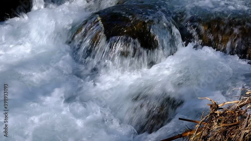 water flowing over rocks