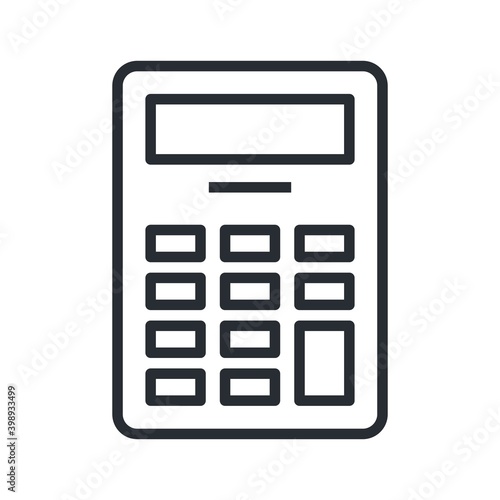 Calculator vector icon in line design style. Accounting, math sign.