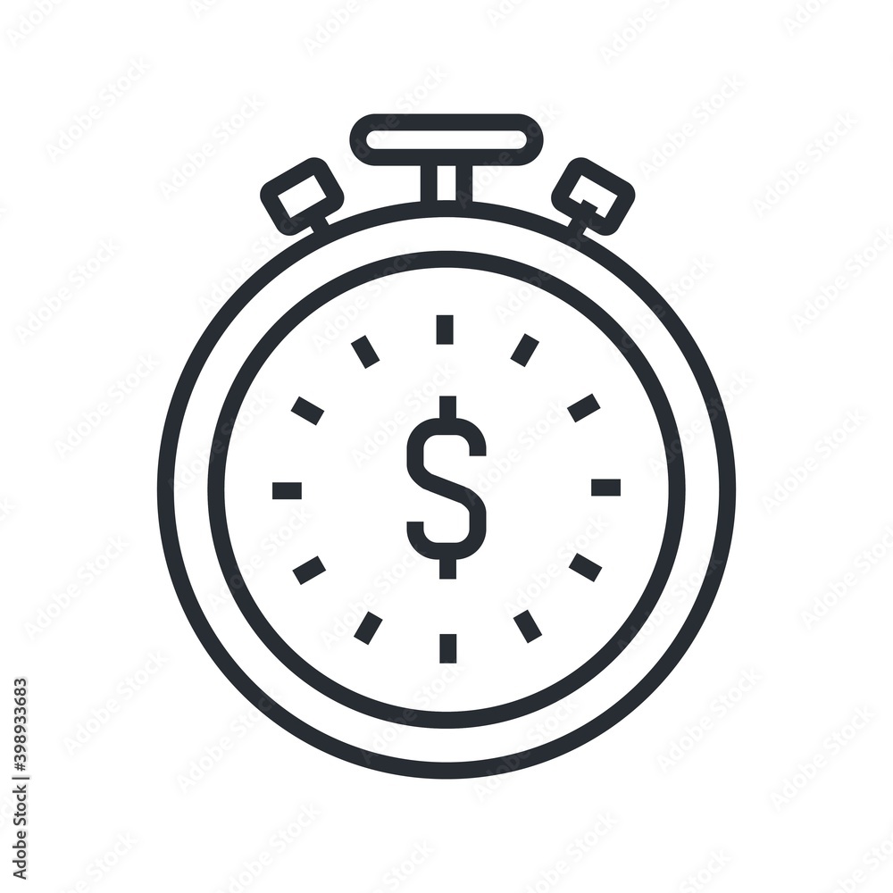 Time is money concept icon. Line vector illustration. Time is money concept icon. Line vector illustration.