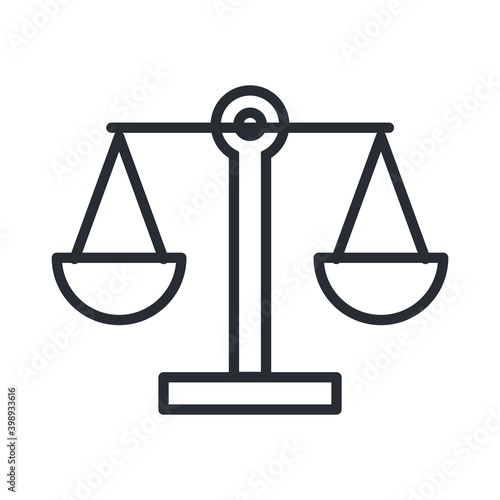 Balance icon in line design style. Justice concept.