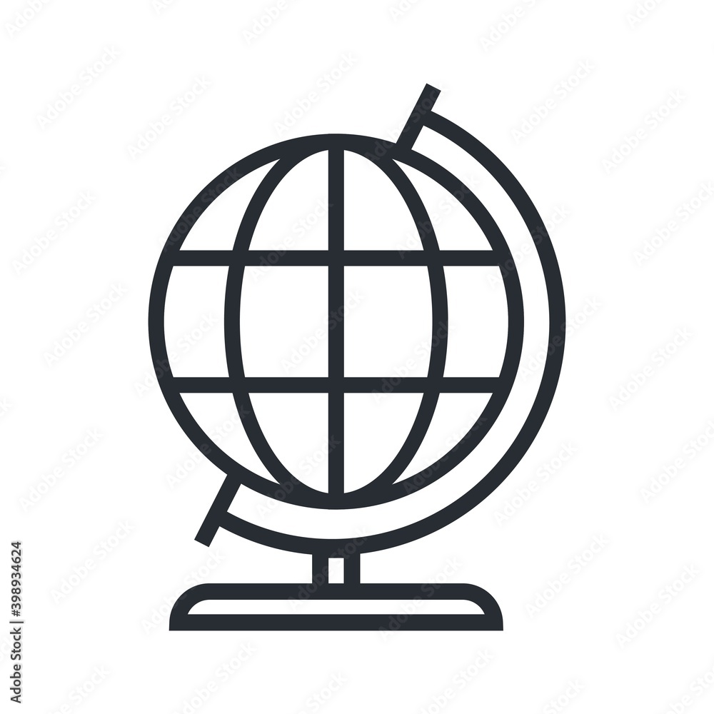 School globus icon in line design style. Vector illustration. School globus icon in line design style. Vector illustration.