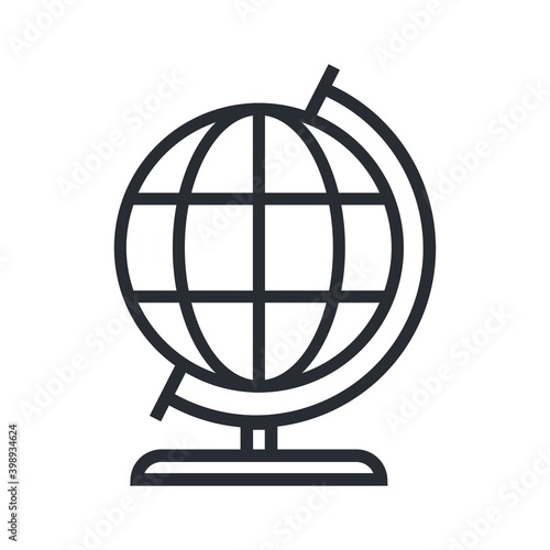 School globus icon in line design style. Vector illustration.