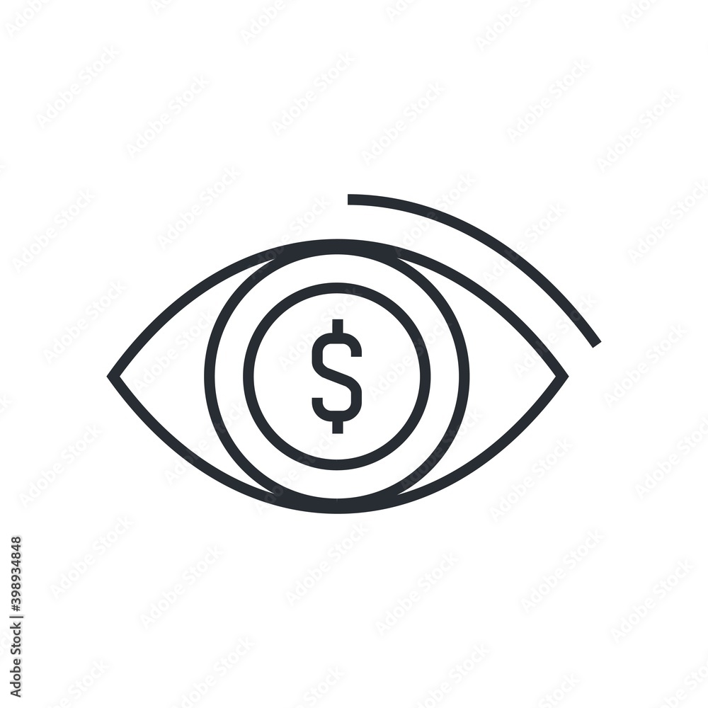 Financial vision icon in line design style. Vector illustration. Financial vision icon in line design style. Vector illustration.
