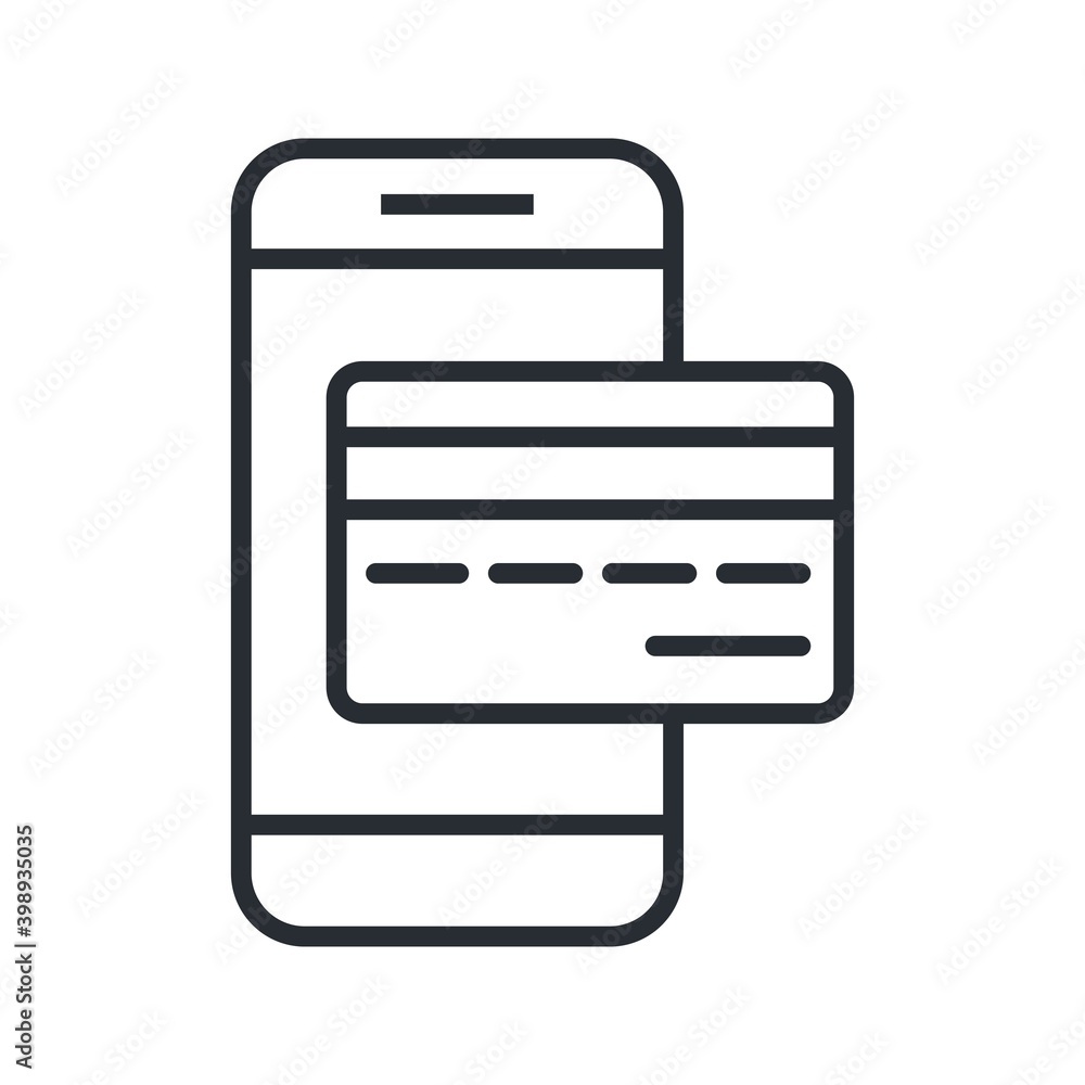 Mobile banking, mobile payment icon. Line vector illustration. Mobile banking, mobile payment icon. Line vector illustration.