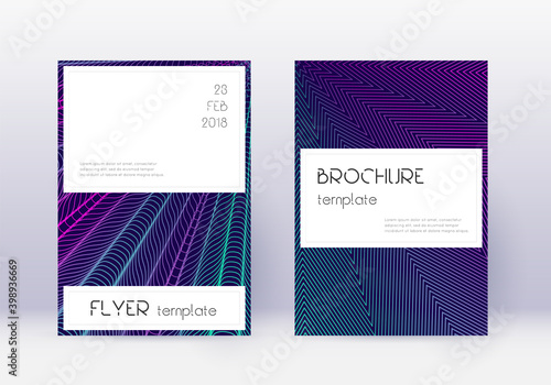Stylish cover design template set. Neon abstract l