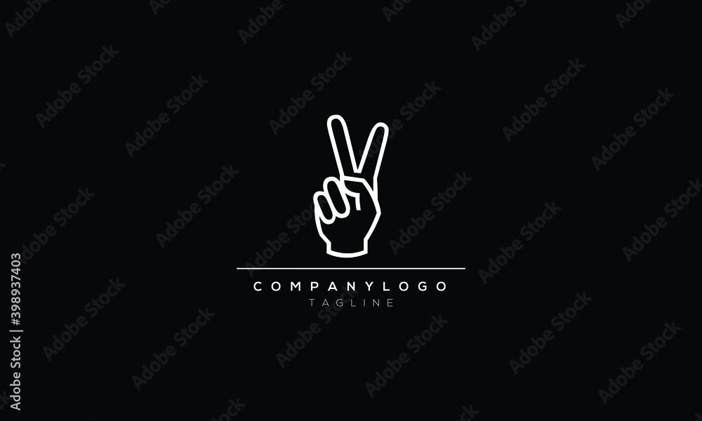 VICTORY Hand gesture V sign for victory or peace flat vector icon for ...