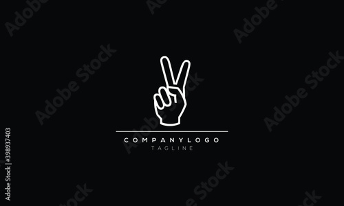 VICTORY Hand gesture V sign for victory or peace flat vector icon for apps and websites