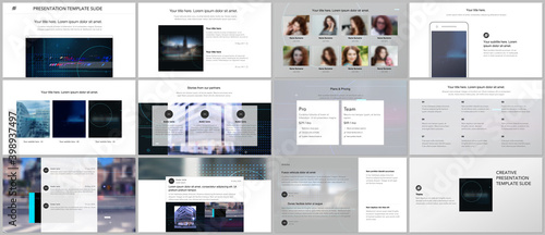 Vector templates for website design, presentations, portfolio. Templates for trendy technology design modern electro music presentation slides, flyer, leaflet, brochure cover, annual report.