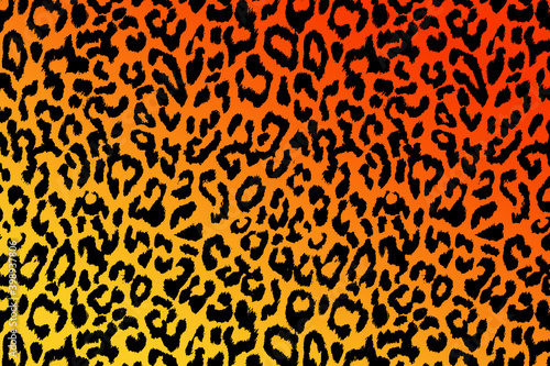 Canvas Print Abstract background illustration of black and orange animal print