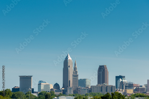 Cleveland to the North. Unique view of Downtown Cleveland © wilgory