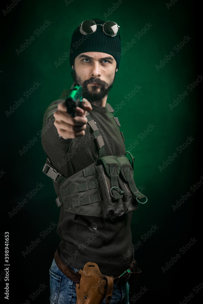 A man with a weapon. Post-apocalyptic hero A man with a weapon. Post-apocalyptic hero