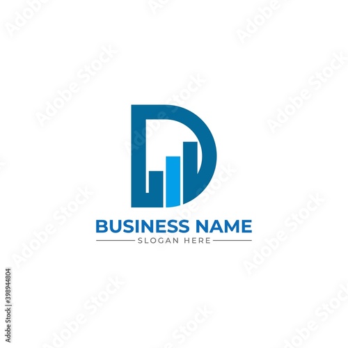 Modern d letter accounting, Finance  logo. emblem logo. Market Statistic Report Logo. business chart logo design template