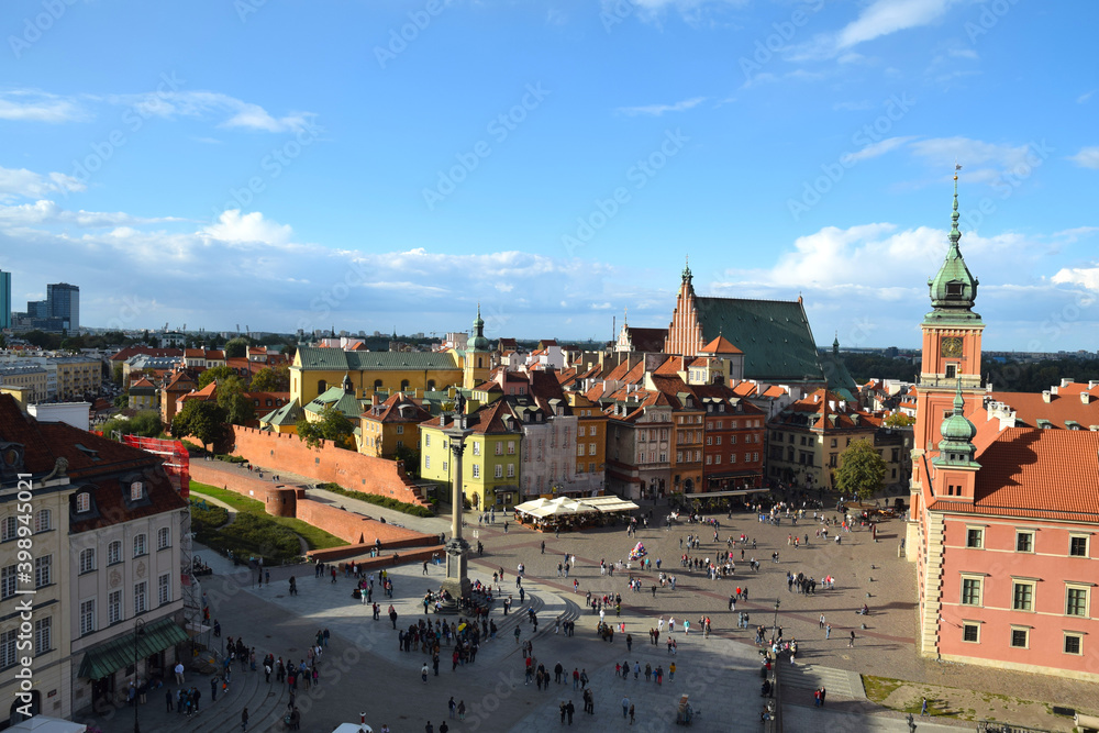 Obraz premium Warsaw old town turist attraction from above