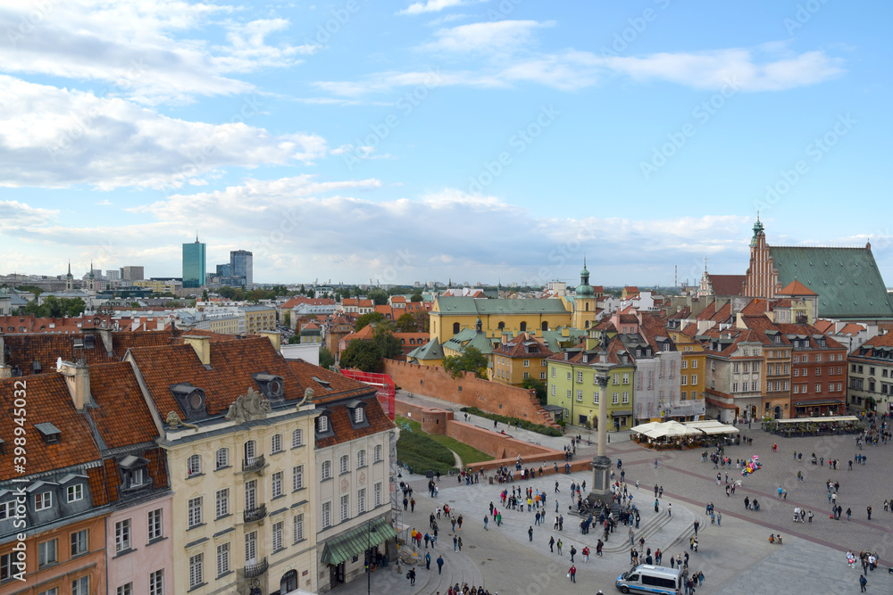 Warsaw old town turist attraction from above