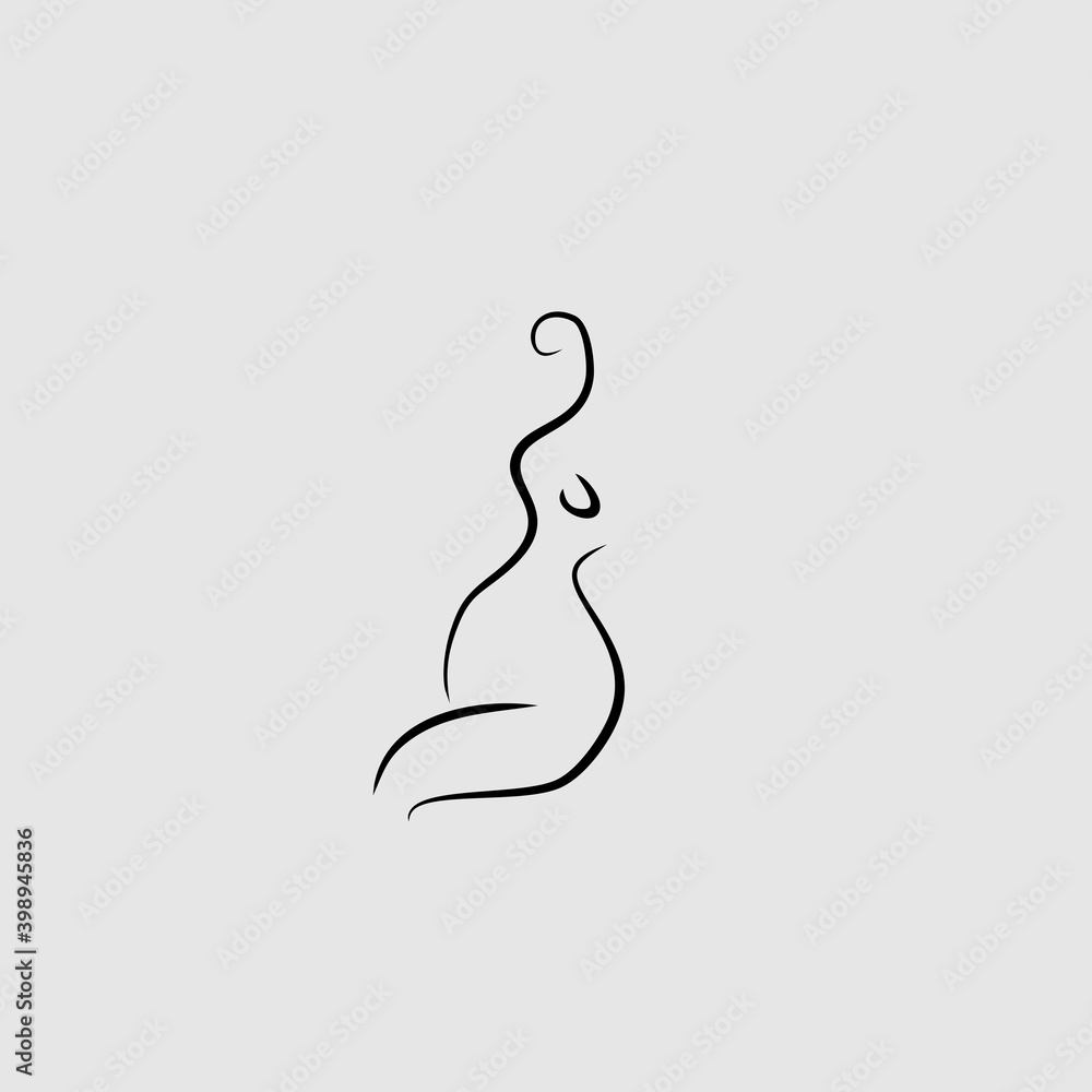 Fototapeta premium line illustration of a woman logo design