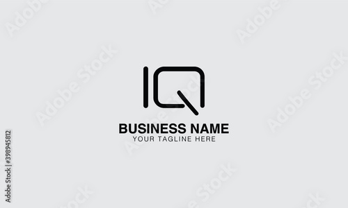 IQ I Q initial modern minimal creative logo vector template image
