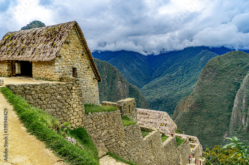 Peru, the Unesco world heritage ancient Inca site of Machu Picchu. Typical house.