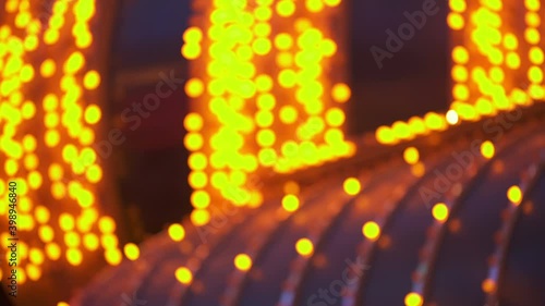 Las Vegas Casino Entrance Neon Signs Out of Focus Nevada USA