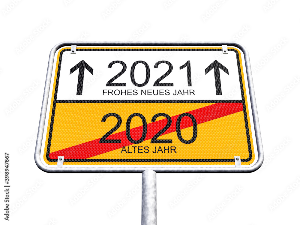 3d Illustration - Ortsschild - Ortstafel - 2020 - 2021 - Freisteller - Freigestellt 3d Illustration - Ortsschild - Ortstafel - 2020 - 2021 - Freisteller - Freigestellt