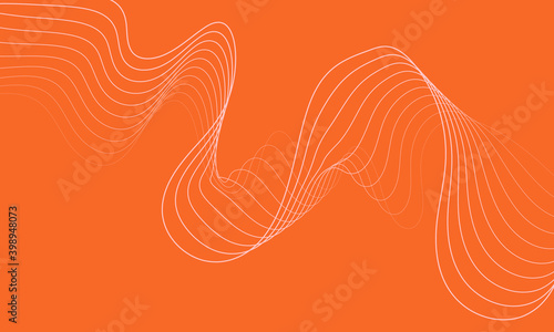 Abstract thin geometric  background. Smooth moving fine lines on a red background. Modern Vector illustration. 