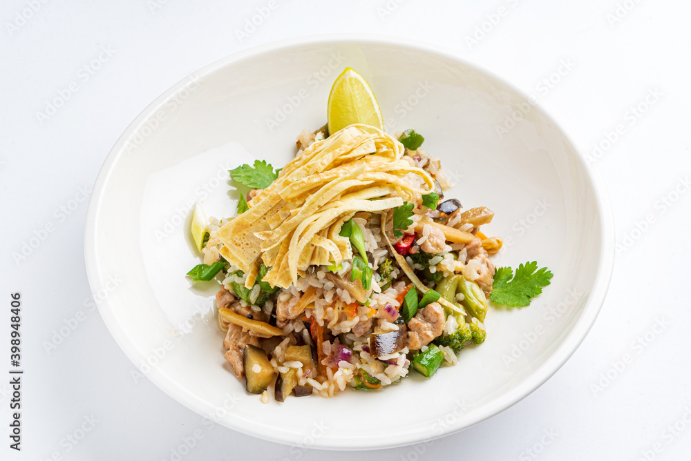 fried rice with eat and vegetables fried rice with eat and vegetables