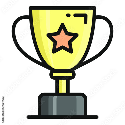 cup flat outline icon, school and education icon