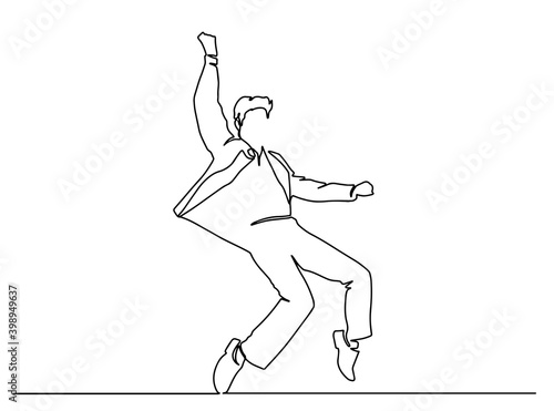 Continuous one painted single line dancer breakdance move. The concept of dances of street subculture. A modern street dance, dancer, young, street, urban, break, hip-hop, dancing