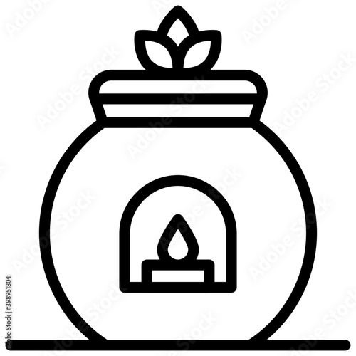 Relaxing aromatherapy line icon design 