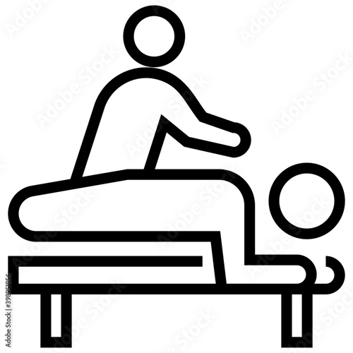 Body massage line icon vector