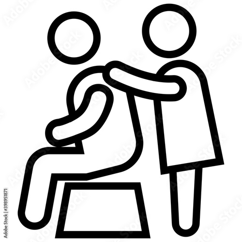 Spa shoulder line icon vector