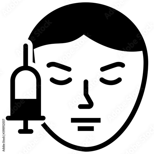 Face mesotherapy glyph icon design 