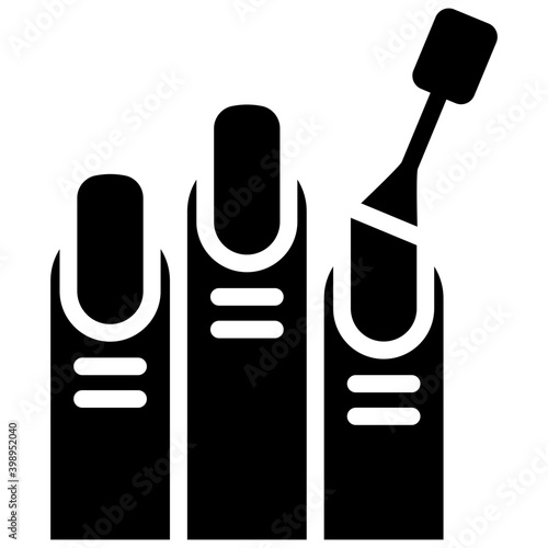 Nail paint solid icon design 