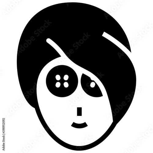 Icon of facial mask glyph design 