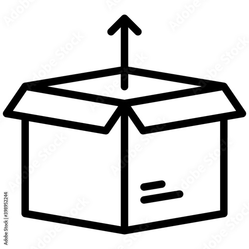 Unpacking icon in line design.