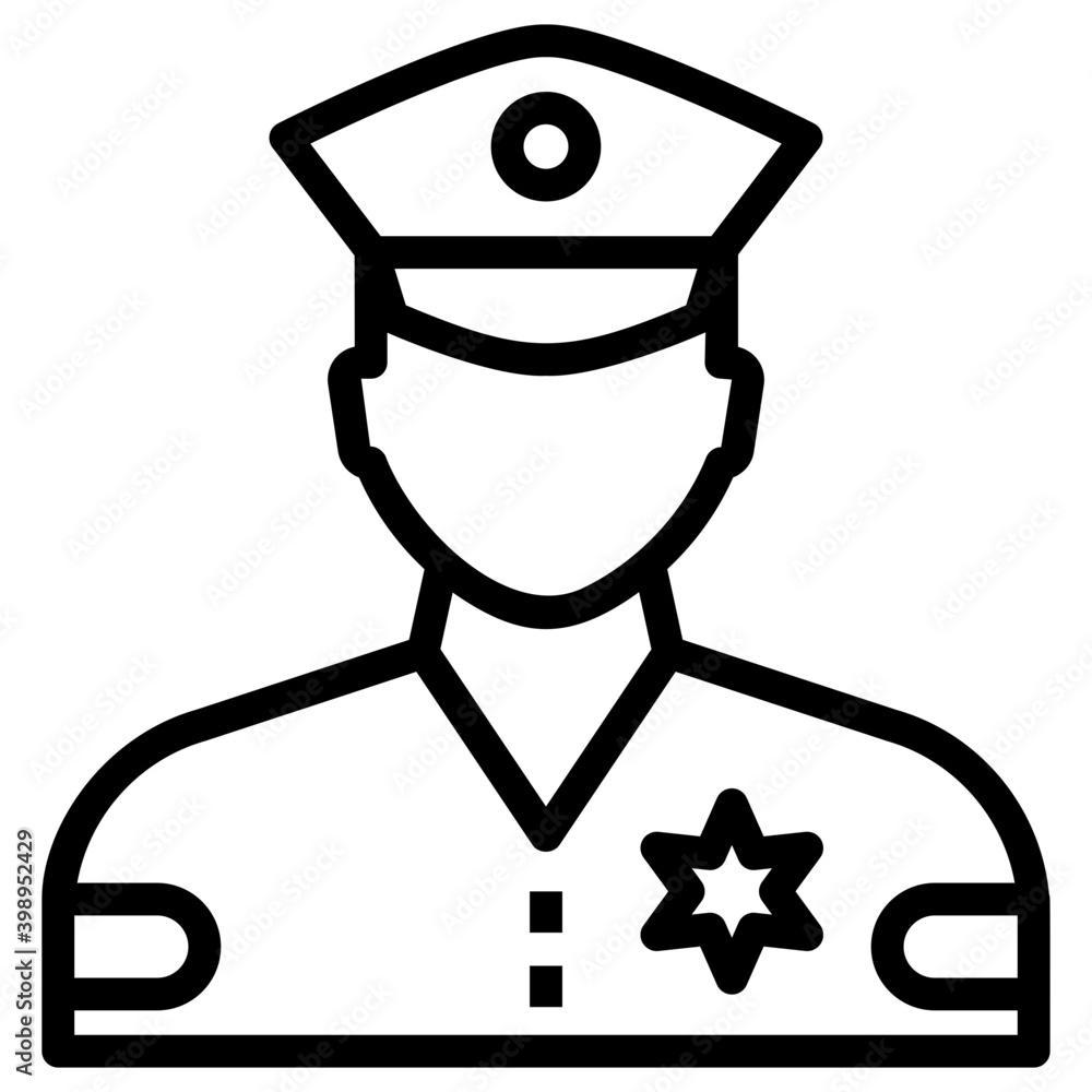 Icon of custom broker in line design. Icon of custom broker in line design.