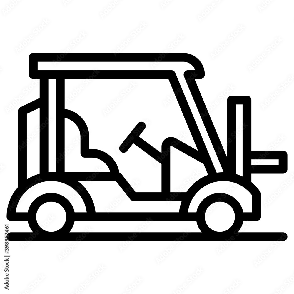 Icon of forklift truck in line design.