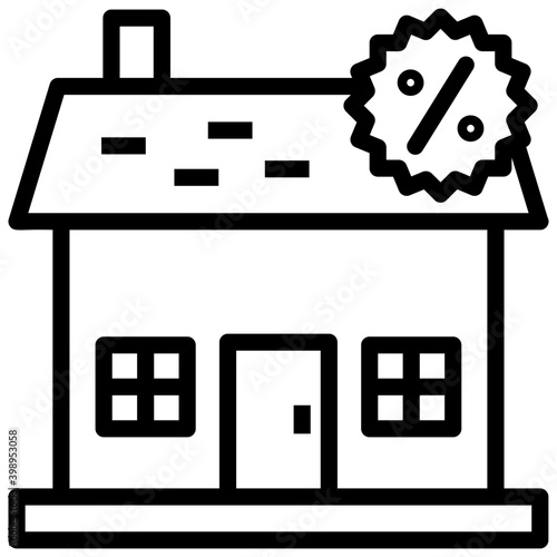 Home loan vector in line icon 