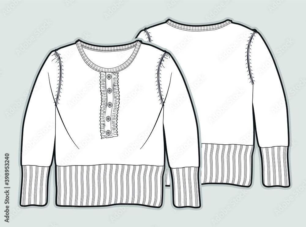 Obraz premium sweater vector flat illustration for little kids