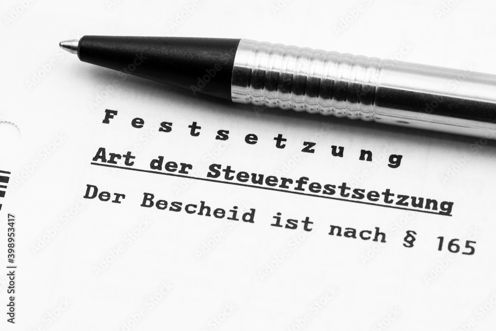 Steuerfestsetzung Steuerfestsetzung