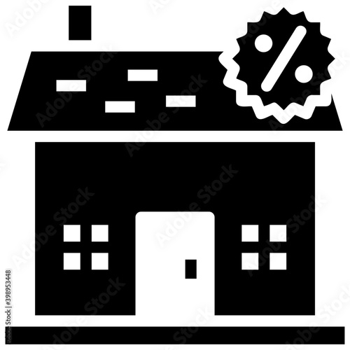Home loan vector in solid icon 