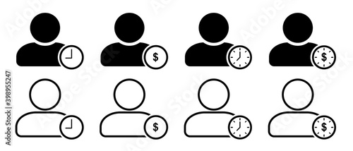 Business people, Time is money icon set. Business and finance management icon .Time is money , business and finance.