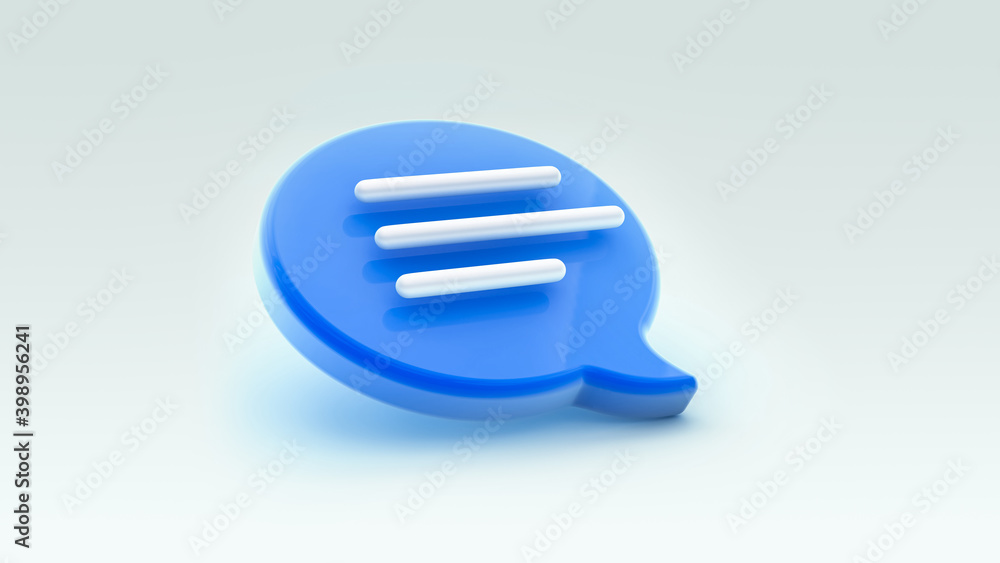 Chat bubble icon 3d rendering. Concept of social media messages, SMS, comments. Chat bubble icon 3d rendering. Concept of social media messages, SMS, comments.