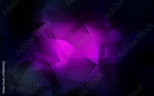 Dark Purple vector polygon abstract backdrop. A sample with polygonal shapes. Triangular pattern for your design.