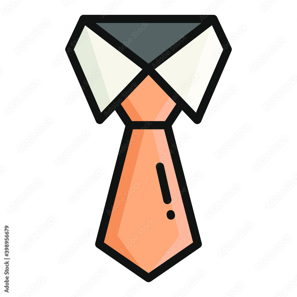tie flat outline icon, school and education icon tie flat outline icon, school and education icon