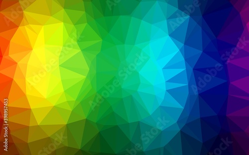 Dark Multicolor, Rainbow vector abstract polygonal layout.