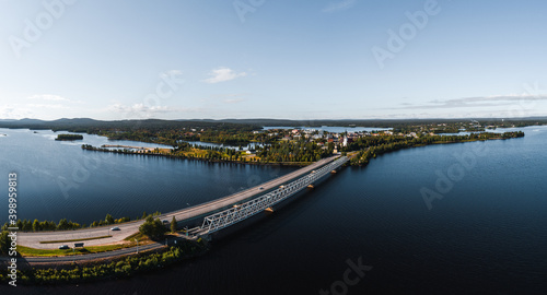 View of Kemijärvi city from the air, Finland
