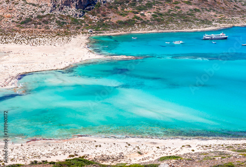 Balos bay beach at Gramvousa island, Crete, Greece