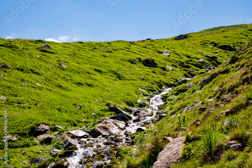 Beautiful view from Fagaras Romanian mountains, Suru peak. photo