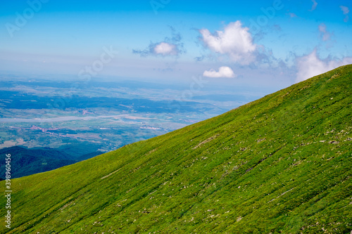 Beautiful view from Fagaras Romanian mountains, Suru peak. photo